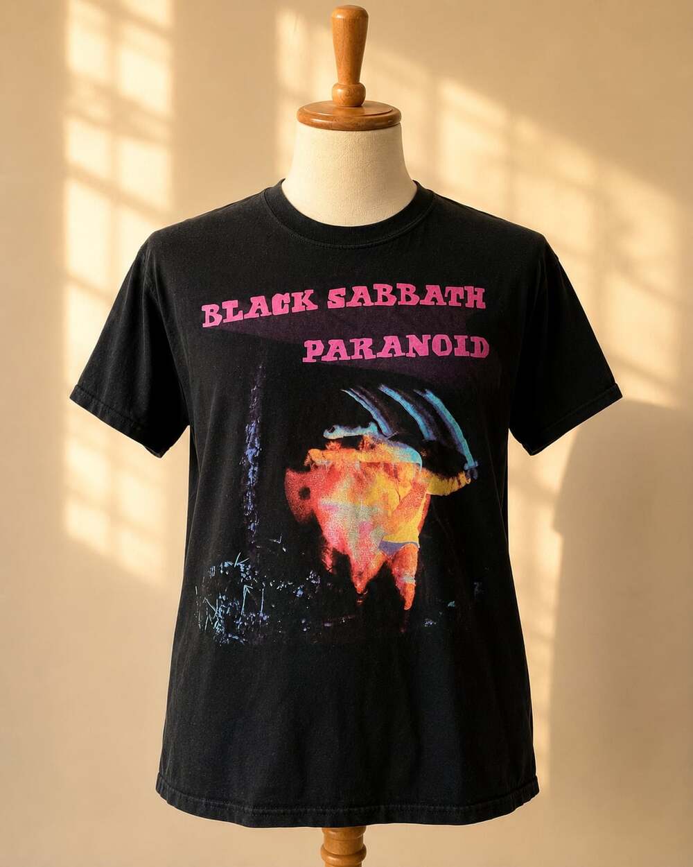 Black Sabbath Paranoid Motion Trails Graphic T-Shirt Rock Metal Unisex M